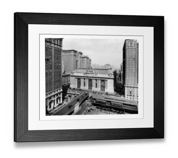 Framed Print : Elevated View Of The Exterior Of Grand Central Station In New York City