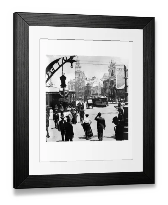 Framed Print : Street Scene In Bourke Street Looking West In Melbourne, Australia Framed Print : Street Scene In Bourke Street Looking West In Melbourne, Australia