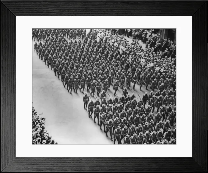 Framed Print : US Troops Parading Framed Print : US Troops Parading