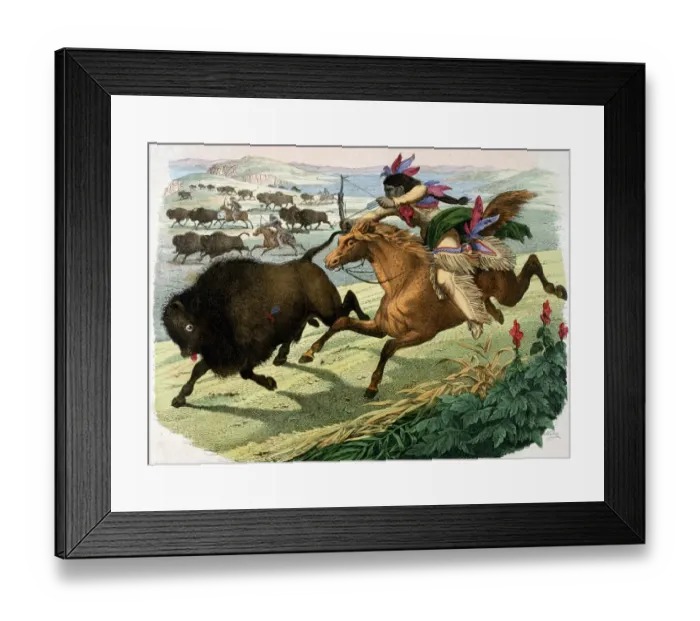 Framed Print : Buffalo Hunt Framed Print : Buffalo Hunt