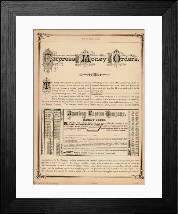 Framed Print : Express Money Orders