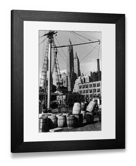 Framed Print : East River Docks & Lower Manhattan Framed Print : East River Docks & Lower Manhattan