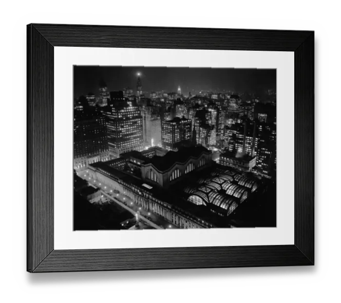 Framed Print : Aerial View Of Penn Station At Night Framed Print : Aerial View Of Penn Station At Night