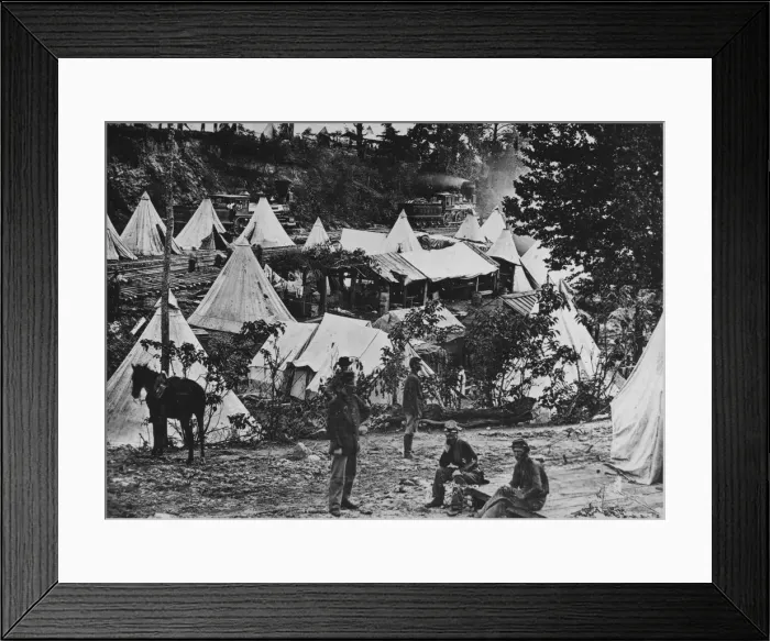 Framed Print : Army Base. Tents at a US army camp during the US civil war, circa 1863 Framed Print : Army Base. Tents at a US army camp during the US civil war, circa 1863