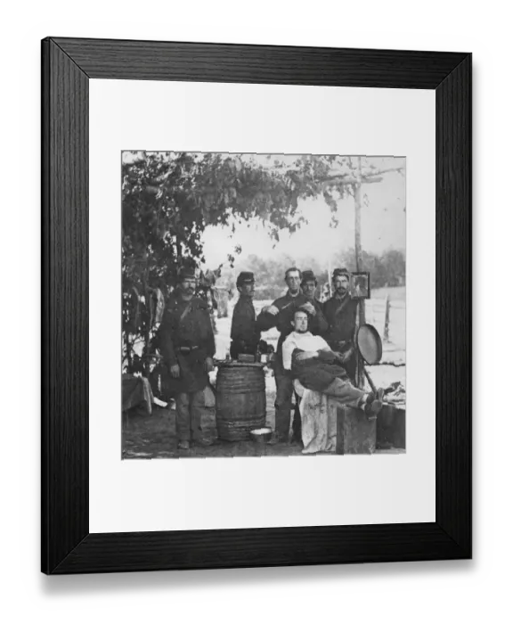 Framed Print : Soldiers Haircut Framed Print : Soldiers Haircut