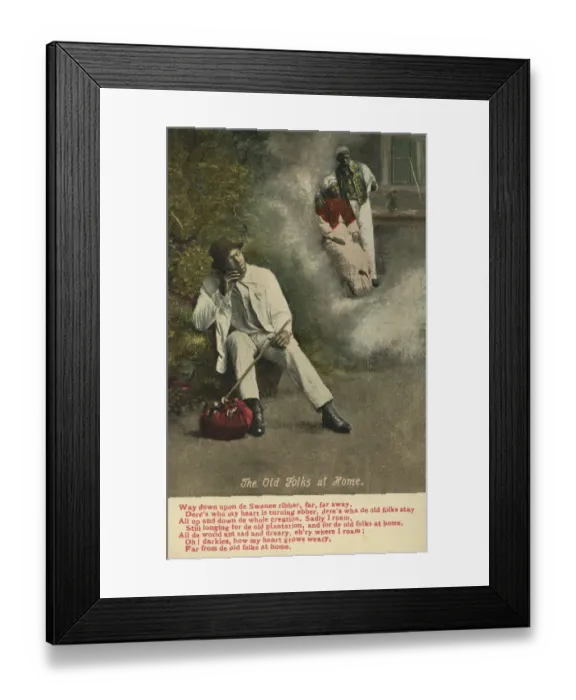 Framed Print : Traveler. A postcard of a black traveler thinking about his parents during Framed Print : Traveler. A postcard of a black traveler thinking about his parents during