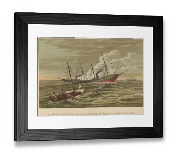 Framed Print : Alabama And Kearsarge Framed Print : Alabama And Kearsarge