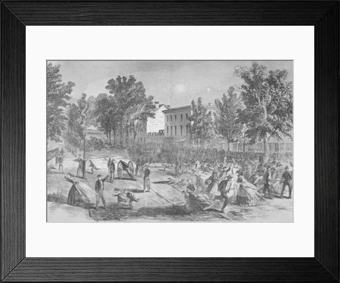 Framed Print : Shellings. An engraving of New York Militia shelled by rebels in Carlyle Framed Print : Shellings. An engraving of New York Militia shelled by rebels in Carlyle