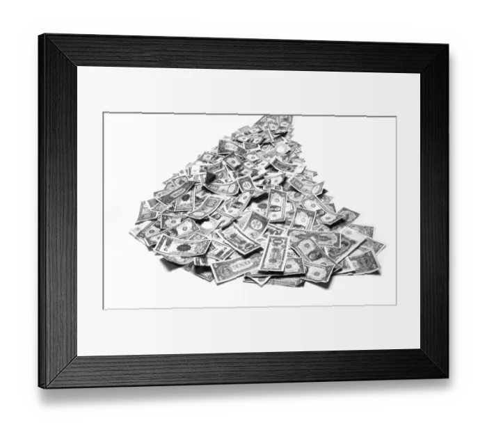 Framed Print : A Pile Of Money Framed Print : A Pile Of Money