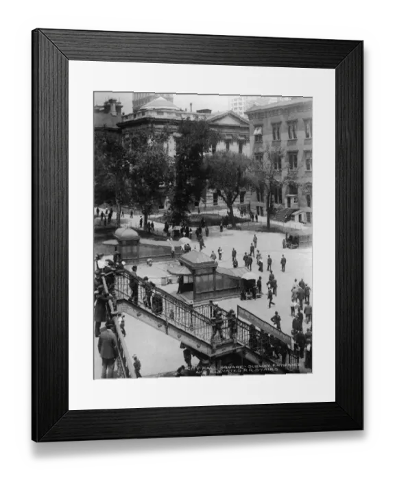 Framed Print : City Hall Square In New York City Framed Print : City Hall Square In New York City