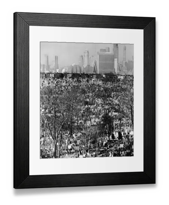 Framed Print : Midtown Manhattan Over A Graveyard Framed Print : Midtown Manhattan Over A Graveyard