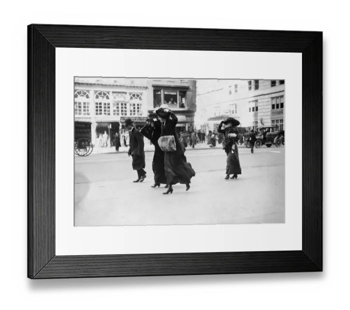 Framed Print : Pedestrians Walking Against The Wind Framed Print : Pedestrians Walking Against The Wind