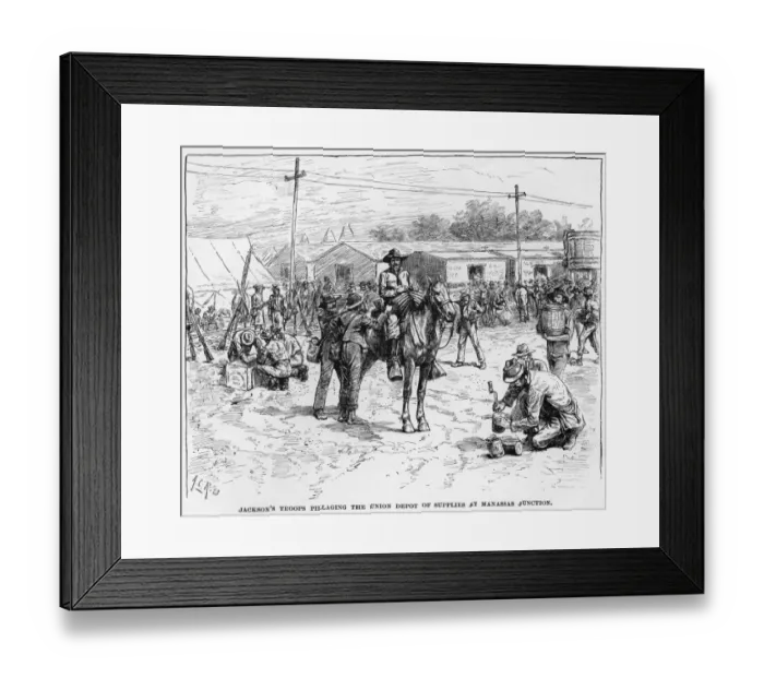 Framed Print : Slavery. An engraving of a slave at a confederate camp titled Servant on Framed Print : Slavery. An engraving of a slave at a confederate camp titled Servant on