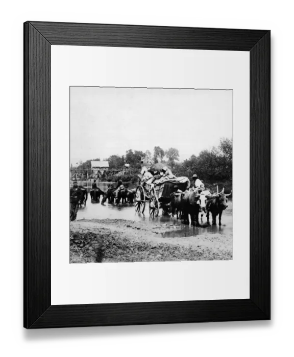 Framed Print : Fugitives. Fugitive black people cross the Rappahannock Framed Print : Fugitives. Fugitive black people cross the Rappahannock