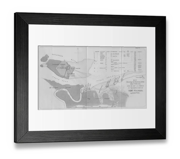 Framed Print : Map of Batteries Framed Print : Map of Batteries