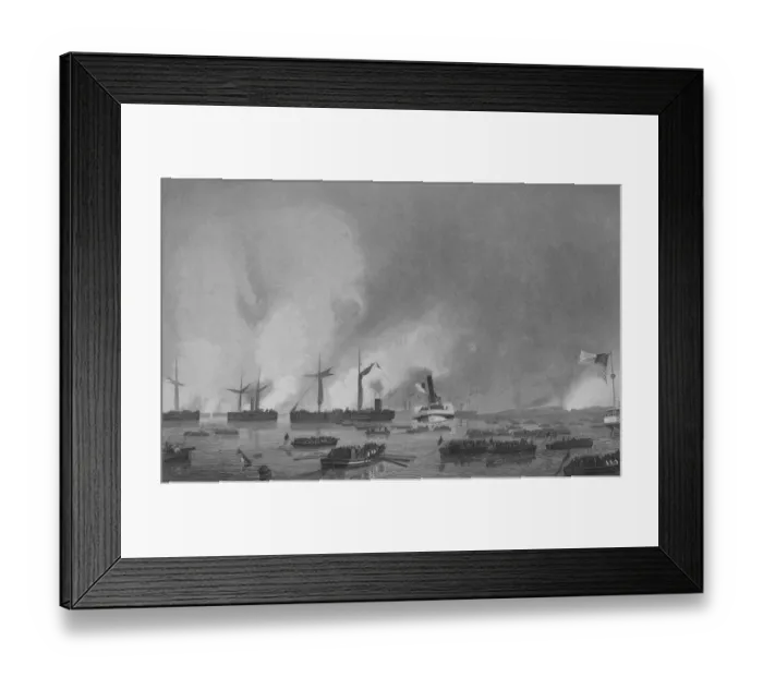 Framed Print : Attack on Roanoke Island Framed Print : Attack on Roanoke Island