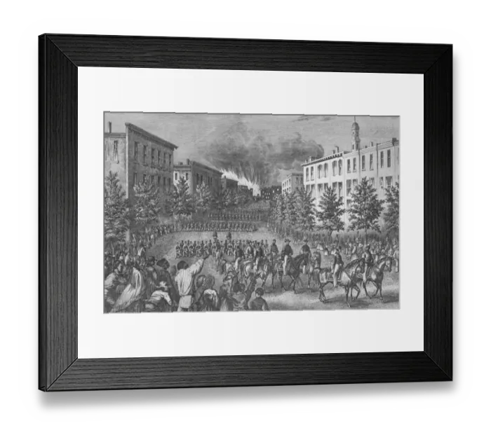 Framed Print : Richmond. An engraving of entrance of the Army of Potomac into Richmond Framed Print : Richmond. An engraving of entrance of the Army of Potomac into Richmond
