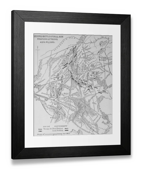 Framed Print : Map of Bull Run Framed Print : Map of Bull Run