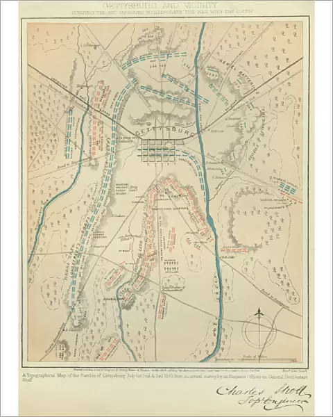 Map of Gettysburg Battles