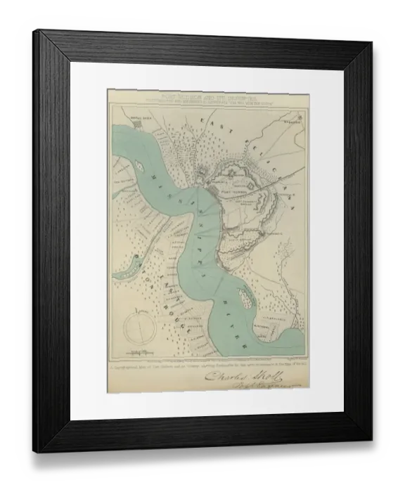 Framed Print : Map of Port Hudson Framed Print : Map of Port Hudson