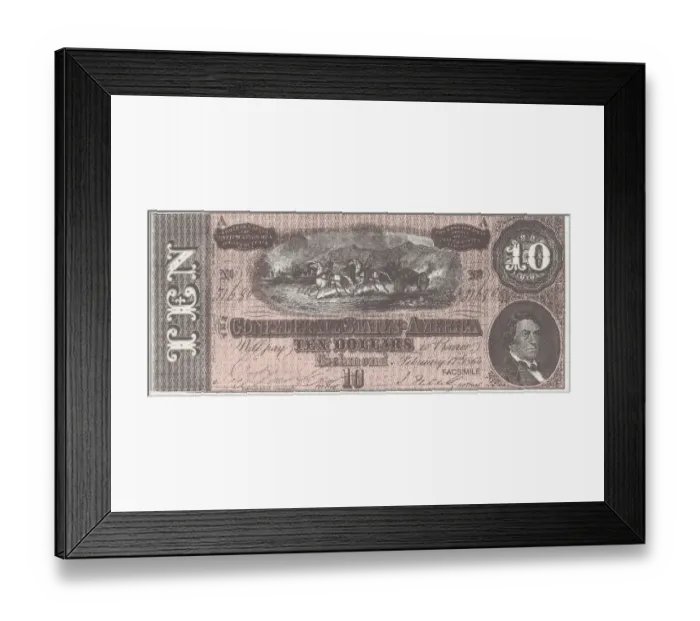 Framed Print : Bank Note. A Photograph of a Ten Dollar Bank Note issued on February 17, 1864 Framed Print : Bank Note. A Photograph of a Ten Dollar Bank Note issued on February 17, 1864
