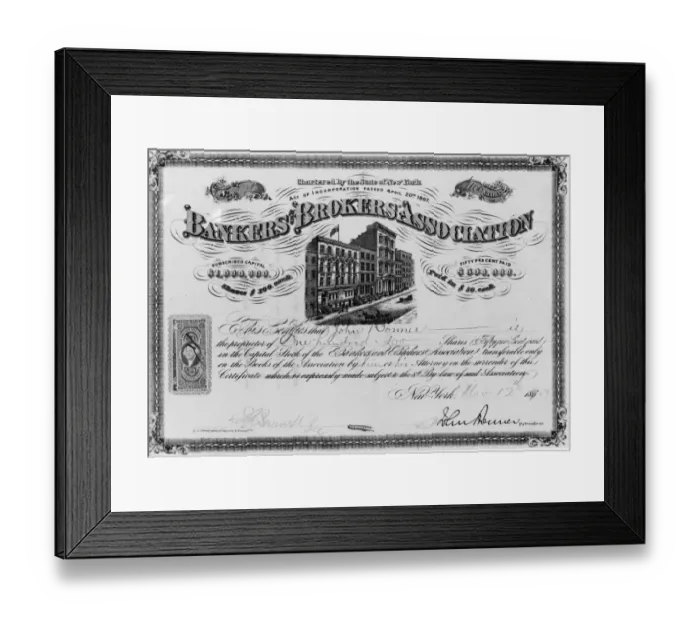 Framed Print : Stock Certificate Framed Print : Stock Certificate