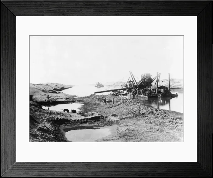 Framed Print : Constructing Suez Canal Framed Print : Constructing Suez Canal