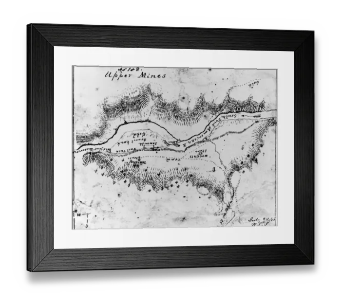 Framed Print : Mine Map. A Photograph of a Map of Sutters Hill Showing Gold Mines circa 1840 Framed Print : Mine Map. A Photograph of a Map of Sutters Hill Showing Gold Mines circa 1840