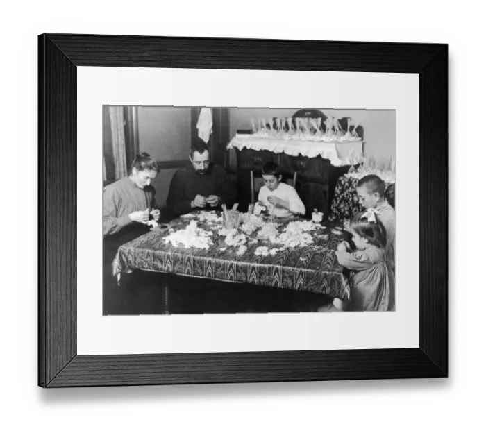 Framed Print : Family Making Violets