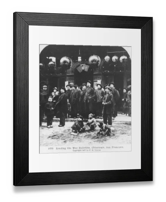Framed Print : Chinatown. A Photograph of Chinese Males Reading War Bulletins in Chinatown Framed Print : Chinatown. A Photograph of Chinese Males Reading War Bulletins in Chinatown