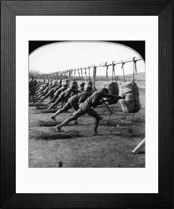 Framed Print : US Troops Training With Bayonets Framed Print : US Troops Training With Bayonets