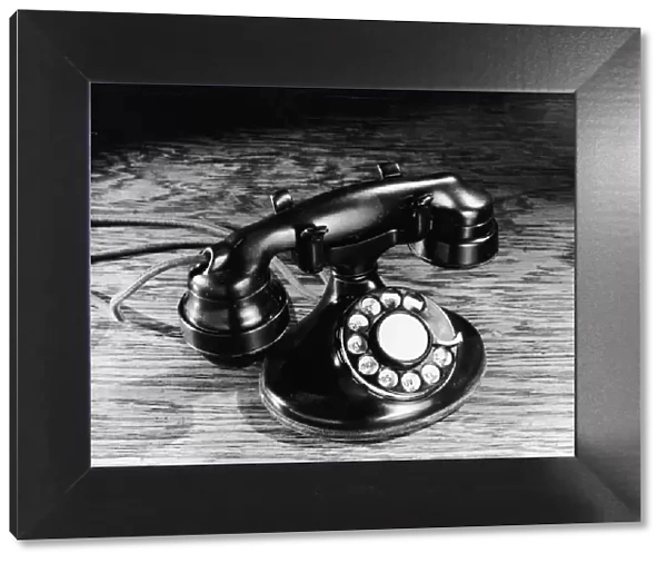 Old-Fashioned Black Rotary Telephone