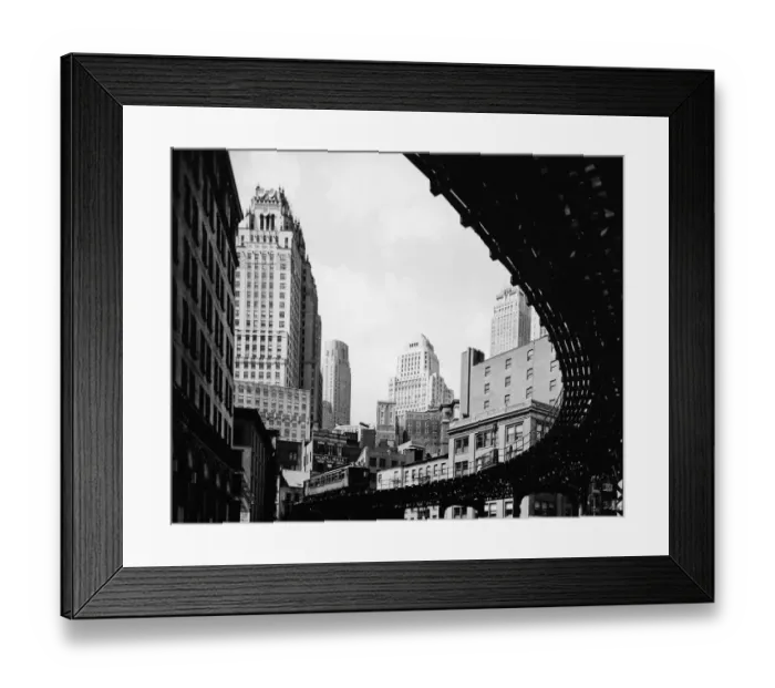 Framed Print : Elevated Train Track In Battery Framed Print : Elevated Train Track In Battery