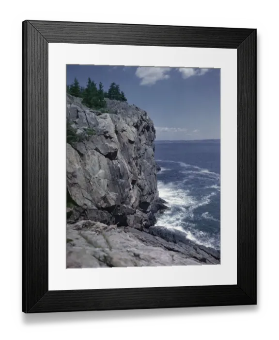 Framed Print : Great Head Cliff At Acadia National Park, Maine
