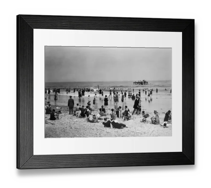 Framed Print : Coney Island Beach Scene Framed Print : Coney Island Beach Scene