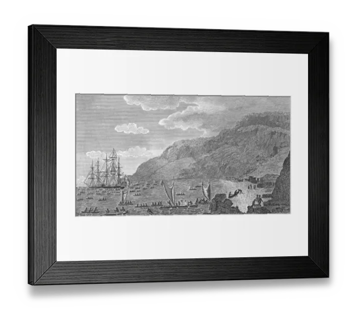 Framed Print : Engraving Of Karakakooa Harbor, HI