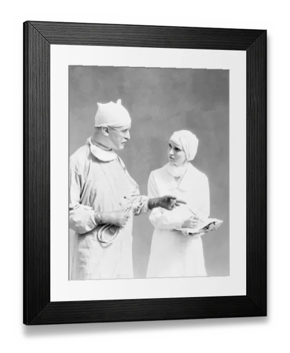 Framed Print : Surgeon and nurse
