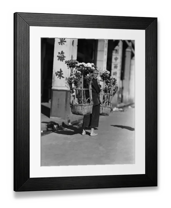 Framed Print : Paper flower vendor Framed Print : Paper flower vendor