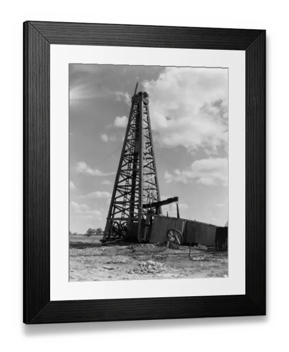 Framed Print : Oil well and derrick Framed Print : Oil well and derrick