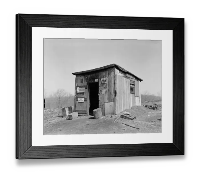 Framed Print : Shack. UNITED STATES - CIRCA 1930s: Shack with no admittance Framed Print : Shack. UNITED STATES - CIRCA 1930s: Shack with no admittance