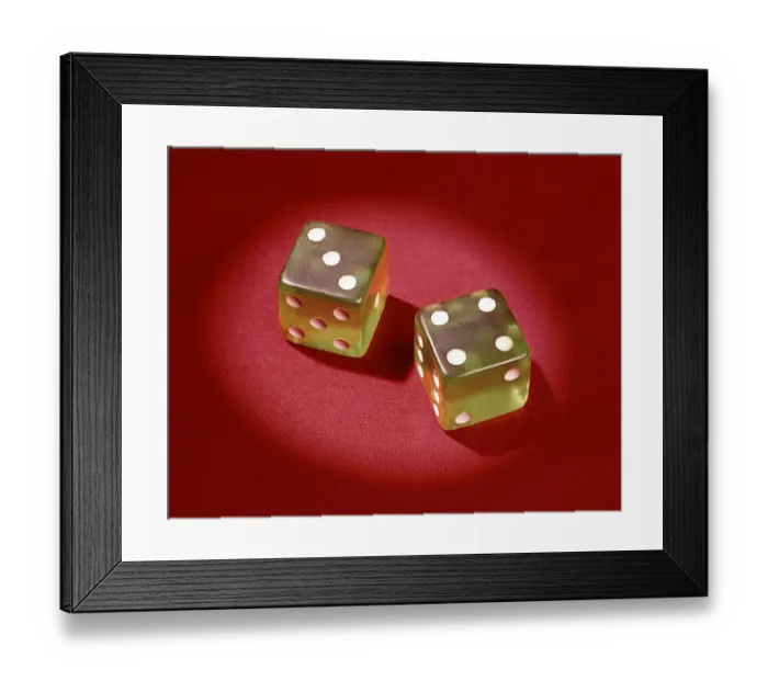 Framed Print : Dice. UNITED STATES - CIRCA 1950s: Pair Of Dice