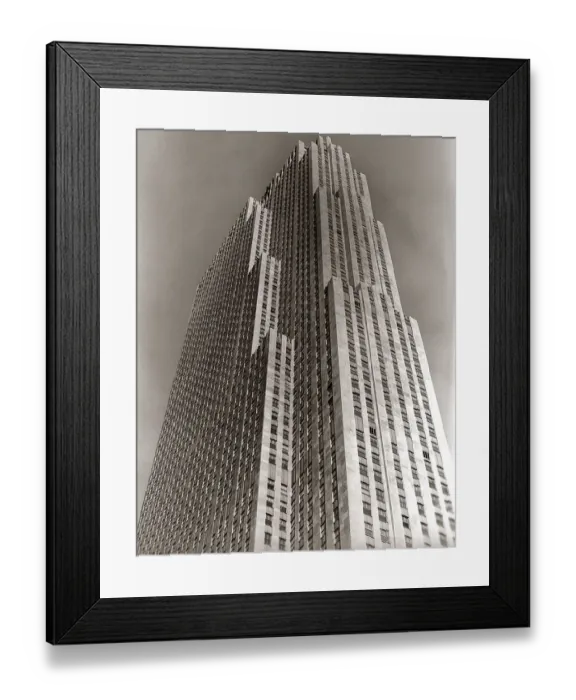 Framed Print : Shot Looking Upward At Rockefeller Center Skyscrap Framed Print : Shot Looking Upward At Rockefeller Center Skyscrap