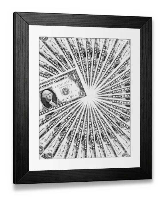 Framed Print : One dollar bills Framed Print : One dollar bills