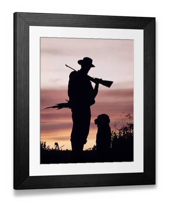 Framed Print : Silhouette Of Man Hunter Framed Print : Silhouette Of Man Hunter