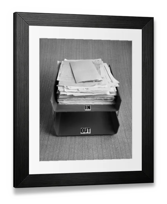 Framed Print : In and Out trays Framed Print : In and Out trays