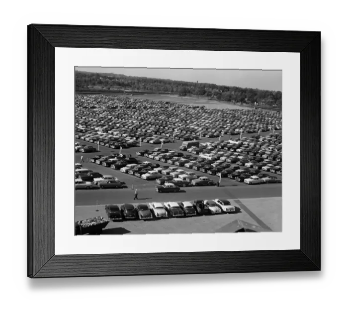 Framed Print : Full parking lot Framed Print : Full parking lot