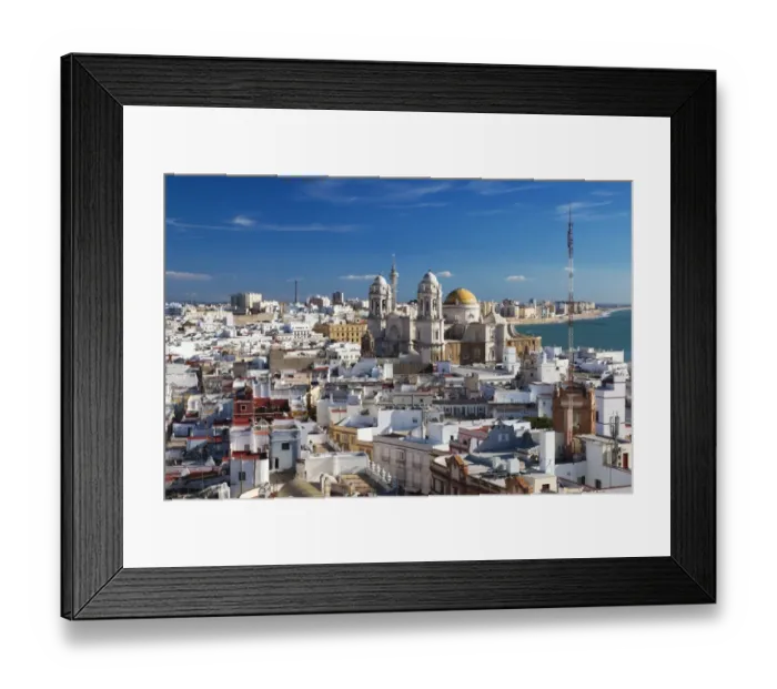 Framed Print : View w  /  Cathedral from Torre Tavira tower