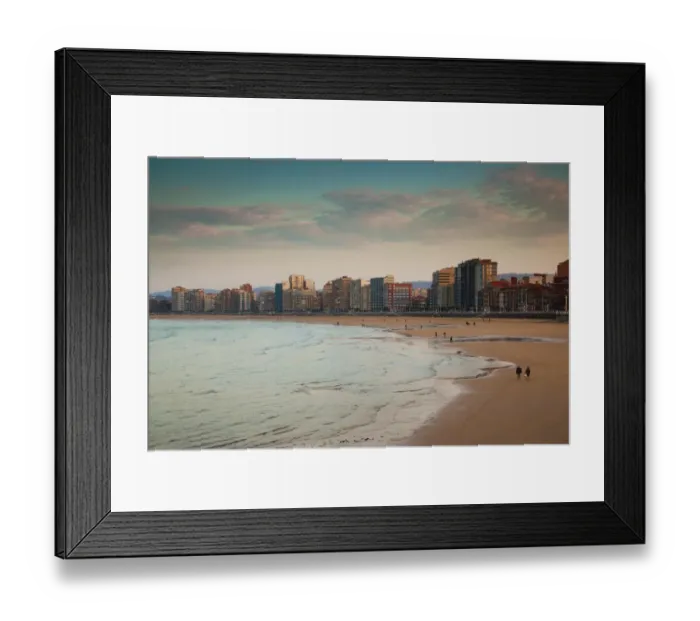 Framed Print : Buildings along Playa de San Lorenzo Framed Print : Buildings along Playa de San Lorenzo