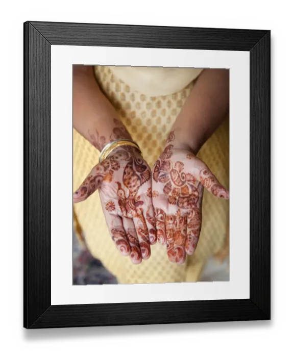 Framed Print : Close up of henna hands Framed Print : Close up of henna hands