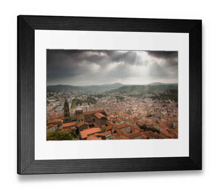 Framed Print : Cathedrale Notre-Dame and town Framed Print : Cathedrale Notre-Dame and town